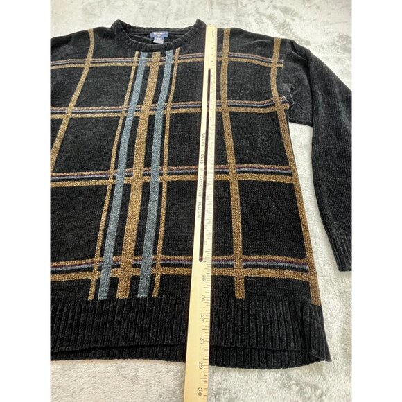 Vintage Dockers Sweater Mens XL Black Plaid Crewneck Knit Retro Pullover Warm - Picture 6 of 9